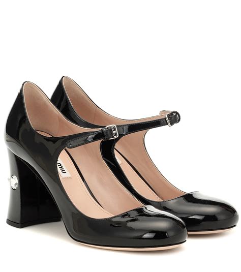 MIU MIU Patent Leather Mary Jane Pumps 